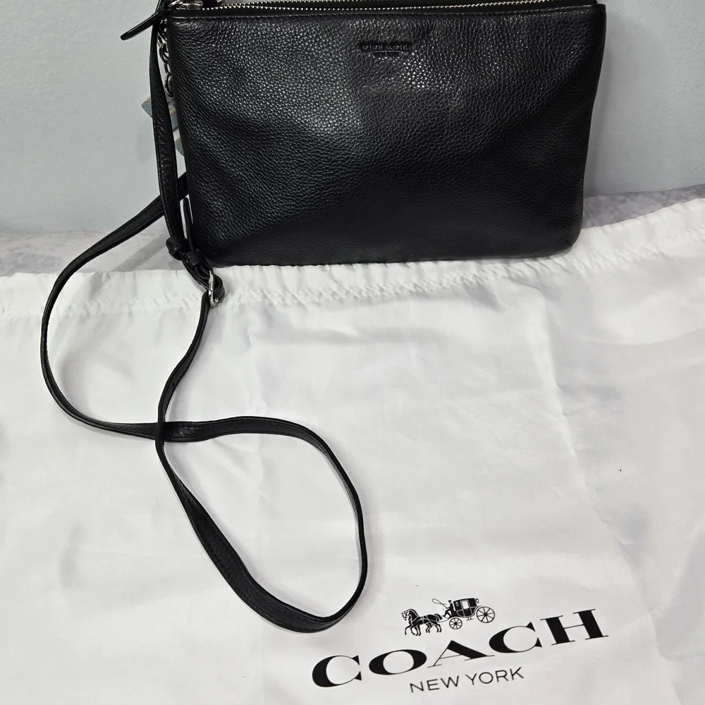Coach Black Pebbled Leather Crossbody Bag